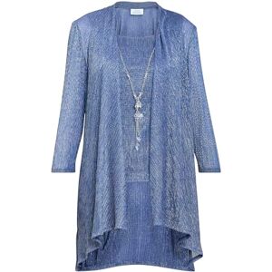 Gina Bacconi Women's Three Piece Metallic Crinkle Trouser Suit, Petrol, 14 Gina Bacconi Women's Three Piece Metallic Crinkle Trouser Suit, Petrol, 14