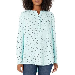 Amazon Essentials Women's Long-Sleeve Woven Blouse, Aqua Blue Poppy, XXL Amazon Essentials Women's Long-Sleeve Woven Blouse, Aqua Blue Poppy, XXL