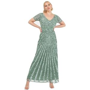 Maya Deluxe Womens Maxi Ladies Embellished Sequin Long Short Sleeve V Neck High Empire Waist Cut Shiny Prom Wedding Bridesmaid Dress Deep Mint Size 16 Maya Deluxe Womens Maxi Ladies Embellished Sequin Long Short Sleeve V Neck High Empire Waist Cut Shiny Prom Wedding Bridesmaid Dress Deep Mint Size 16