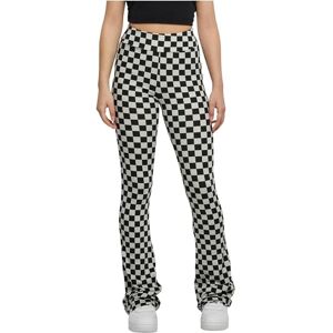 Urban Classics Women's Ladies Checked Boot Cut Leggings Pants, Black/lightasphalt, L Urban Classics Women's Ladies Checked Boot Cut Leggings Pants, Black/lightasphalt, L