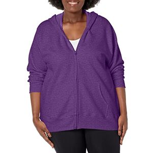 Just My Size Women's Plus-Size Full Zip Fleece Hoodie, Violet Splendor Heather, 4XL Just My Size Women's Plus-Size Full Zip Fleece Hoodie, Violet Splendor Heather, 4XL