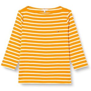 Tommy Hilfiger Women's CRV New Cody Slim Boat-nk 3/4slv Ww0ww41725 L/S Knit Tops, Khaki (Breton STP/Rich Ochre/Ecru), 46 Tommy Hilfiger Women's CRV New Cody Slim Boat-nk 3/4slv Ww0ww41725 L/S Knit Tops, Khaki (Breton STP/Rich Ochre/Ecru), 46