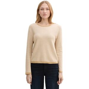 TOM TAILOR Women's Knitted Cotton Jumper, 37527 Beige Ecru Bubble Knit Design, XS TOM TAILOR Women's Knitted Cotton Jumper, 37527 Beige Ecru Bubble Knit Design, XS