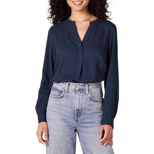 Amazon Essentials Women's Georgette Long-Sleeved Relaxed-fit Popover Blouse, Navy, XXL Amazon Essentials Women's Georgette Long-Sleeved Relaxed-fit Popover Blouse, Navy, XXL