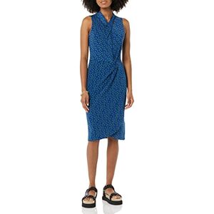 Amazon Essentials Women's Sleeveless Twist Neck Faux Wrap Floral Dress, Bright Blue Floral, XL Amazon Essentials Women's Sleeveless Twist Neck Faux Wrap Floral Dress, Bright Blue Floral, XL