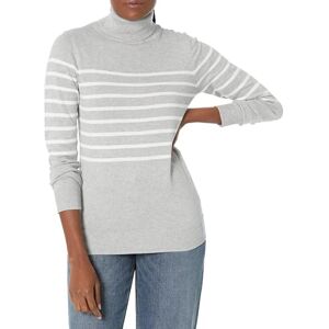 Amazon Essentials Women's Classic-Fit Lightweight Long-Sleeve Jumper, Light Grey Heather White Placed Stripe, XXL Amazon Essentials Women's Classic-Fit Lightweight Long-Sleeve Jumper, Light Grey Heather White Placed Stripe, XXL
