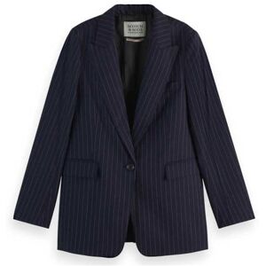 Scotch & Soda Women's Sb Fitted Blazer Jacket, Night Blue Pinstripe 7439, XS Scotch & Soda Women's Sb Fitted Blazer Jacket, Night Blue Pinstripe 7439, XS