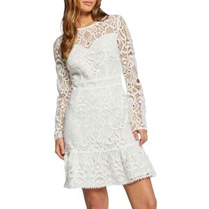 Morgan Fitted Short Lace Dress, Off White, UK 8 Morgan Fitted Short Lace Dress, Off White, UK 8