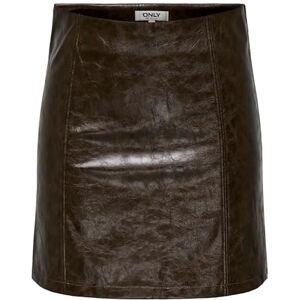 ONLY Onleverle Hw Faux Leather Skirt PNT, Dark Earth, L ONLY Onleverle Hw Faux Leather Skirt PNT, Dark Earth, L