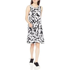 Amazon Essentials Women's Sleeveless Tank Swing Dress (Available in Plus Size), Black Floral, XXL Amazon Essentials Women's Sleeveless Tank Swing Dress (Available in Plus Size), Black Floral, XXL
