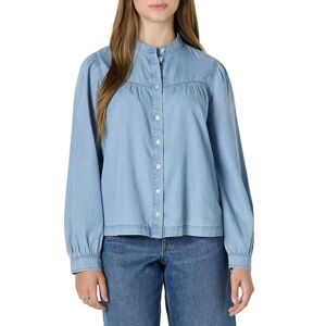 Amazon Essentials Women's Relaxed-Fit Denim Chambray Long-Sleeve Blouse, Iced Blue Light Wash, Large Amazon Essentials Women's Relaxed-Fit Denim Chambray Long-Sleeve Blouse, Iced Blue Light Wash, Large
