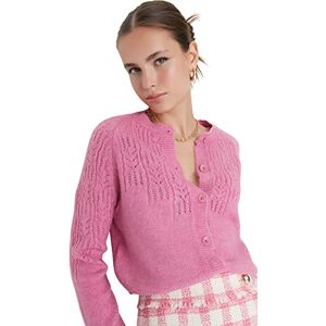 Trendyol FeMan Regular fit Basic Button Placket Knitwear Cardigan Pink Trendyol FeMan Regular fit Basic Button Placket Knitwear Cardigan Pink
