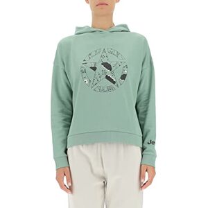 Jeep O102607-E854 J WOMAN HOODED CROPPED SWEATSHIRT STAR Botanical Print J22W Jade Green M Jeep O102607-E854 J WOMAN HOODED CROPPED SWEATSHIRT STAR Botanical Print J22W Jade Green M