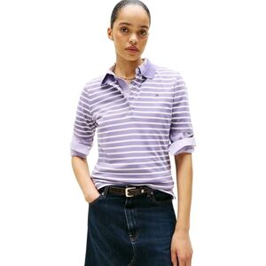 Tommy Hilfiger Women’s 1985 Short Sleeve Regular Fit Pique Polo Shirt, Purple (Purple/Ecru STP), S Tommy Hilfiger Women’s 1985 Short Sleeve Regular Fit Pique Polo Shirt, Purple (Purple/Ecru STP), S