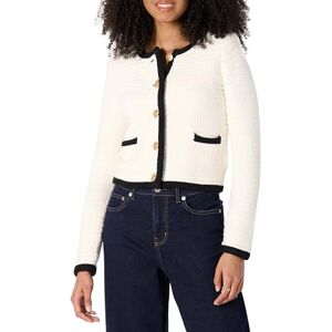 Amazon Essentials Women's Regular Fit Midweight Cotton Fluffy Smart Cardigan with Gold Buttons, Eggshell White, L Amazon Essentials Women's Regular Fit Midweight Cotton Fluffy Smart Cardigan with Gold Buttons, Eggshell White, L