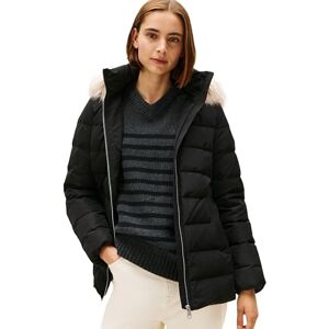 Tommy Hilfiger Women's Slim Down Puffer Jacket with Faux Fur Trim, Black (Black), M Tommy Hilfiger Women's Slim Down Puffer Jacket with Faux Fur Trim, Black (Black), M