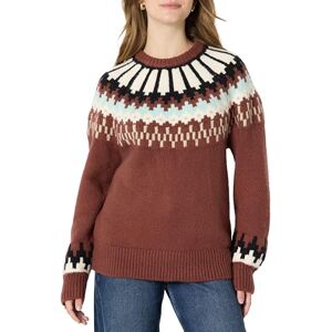 Amazon Essentials Women's Oversized-Fit Fair Isle Crewneck Jumper, Dark Brown Mint Green Chevron, M Amazon Essentials Women's Oversized-Fit Fair Isle Crewneck Jumper, Dark Brown Mint Green Chevron, M