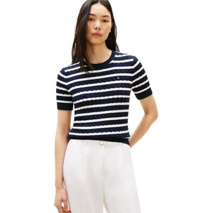 Tommy Hilfiger Women's Knitted Jumper, Multicolor (Dark Night Navy/Ivory Petal STP), M Tommy Hilfiger Women's Knitted Jumper, Multicolor (Dark Night Navy/Ivory Petal STP), M