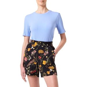 VERO MODA Women's Vmeasy Joy Hw WVN Ga Shorts, Black/AOP: vicka, XS VERO MODA Women's Vmeasy Joy Hw WVN Ga Shorts, Black/AOP: vicka, XS