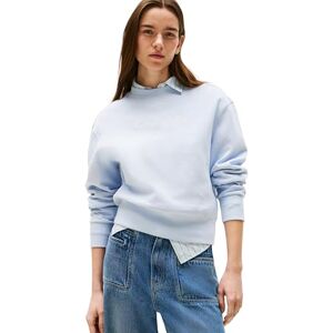 Tommy Hilfiger Women’s Script Pique Regular Fit Sweatshirt, Blue (Breezy Blue), XL Tommy Hilfiger Women’s Script Pique Regular Fit Sweatshirt, Blue (Breezy Blue), XL