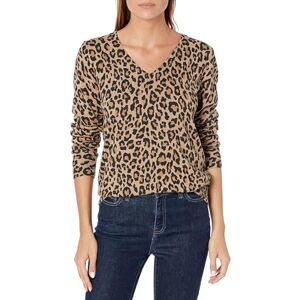 Amazon Essentials Women's Regular-Fit Lightweight V-Neck Long-Sleeve Jumper (Available in Plus Size), Camel Leopard, XS Amazon Essentials Women's Regular-Fit Lightweight V-Neck Long-Sleeve Jumper (Available in Plus Size), Camel Leopard, XS