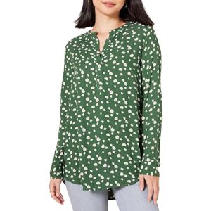 Amazon Essentials Women's Long-Sleeve Woven Blouse, Green Floral, L Amazon Essentials Women's Long-Sleeve Woven Blouse, Green Floral, L