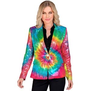 W WIDMANN MILANO Party Fashion WIDMANN Party Fashion Women's Sequin Blazer Rainbow Psychedelic Disco Fever Striker Move Jacket W WIDMANN MILANO Party Fashion WIDMANN Party Fashion Women's Sequin Blazer Rainbow Psychedelic Disco Fever Striker Move Jacket
