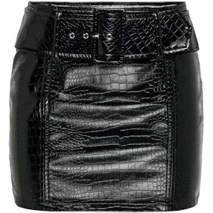 ONLY Onlliona MW Croco Belt Skirt PNT CC, Black, M ONLY Onlliona MW Croco Belt Skirt PNT CC, Black, M