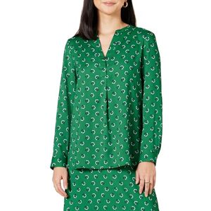 Amazon Essentials Women's Georgette Long-Sleeved Relaxed-fit Popover Blouse, Green Floral, XXL Amazon Essentials Women's Georgette Long-Sleeved Relaxed-fit Popover Blouse, Green Floral, XXL