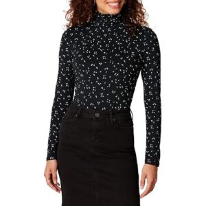 Amazon Essentials Women's Turtleneck Long Sleeve Shirt (Available in Plus Size), Black White Tossed Leaf, XS Amazon Essentials Women's Turtleneck Long Sleeve Shirt (Available in Plus Size), Black White Tossed Leaf, XS