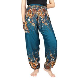 Lofbaz Women's Floral Printed Harem Pants Teal Green XL Lofbaz Women's Floral Printed Harem Pants Teal Green XL