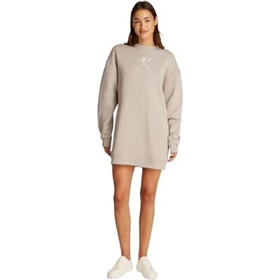 Calvin Klein Women's Embroidered Monologo J20j224834 Sweatshirt Dress Calvin Klein Women's Embroidered Monologo J20j224834 Sweatshirt Dress