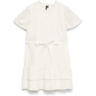 VERO MODA Womens Vmtrine SS Short Lace Dress WVN Noos, Snow White, S UK VERO MODA Womens Vmtrine SS Short Lace Dress WVN Noos, Snow White, S UK
