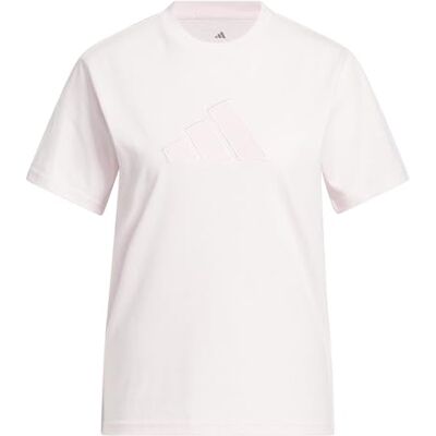 adidas Women's Satin-Filled Logo Graphic Shirt, Distilled Pink, XXL adidas Women's Satin-Filled Logo Graphic Shirt, Distilled Pink, XXL