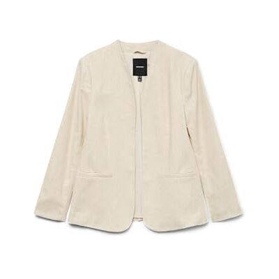 VERO MODA Women's Vmsoffie LS Collarless Blazer, Birch, 8 VERO MODA Women's Vmsoffie LS Collarless Blazer, Birch, 8