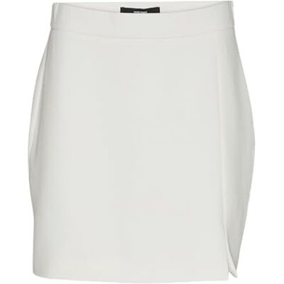 VERO MODA Women's Vmflorentina Hw Mini Slit Skirt, Snow White, 10 UK VERO MODA Women's Vmflorentina Hw Mini Slit Skirt, Snow White, 10 UK