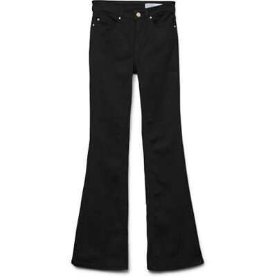 VERO MODA Female Flared VMFLASH Mid Rise Flared Jeans, Black, L / 30L VERO MODA Female Flared VMFLASH Mid Rise Flared Jeans, Black, L / 30L