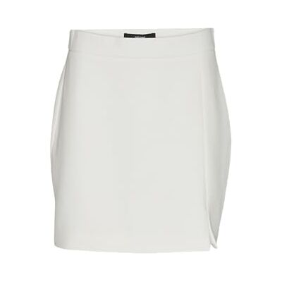 VERO MODA Vmflorentina Hw Women's Mini Split Skirt, Snow White, 14 VERO MODA Vmflorentina Hw Women's Mini Split Skirt, Snow White, 14