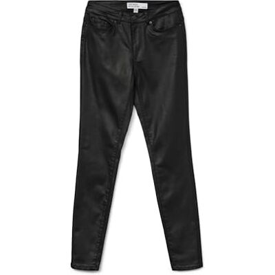 VERO MODA Women's Vmflash Mr Skinny Coated Pants Noos Jeans, Black, 8/XXL/L VERO MODA Women's Vmflash Mr Skinny Coated Pants Noos Jeans, Black, 8/XXL/L