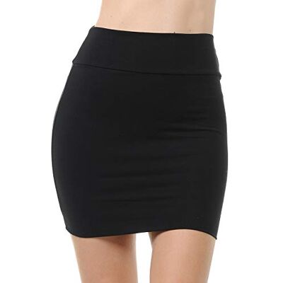 Trendy Street Basic Double-Layer Cotton Simple Stretchy Tube Pencil Mini Skirt Trendy Street Basic Double-Layer Cotton Simple Stretchy Tube Pencil Mini Skirt
