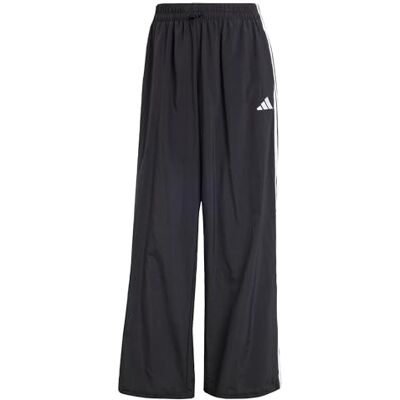 adidas Women's Essentials 3-Stripes Lifestyle Woven Parachute Pants, Black/White, S adidas Women's Essentials 3-Stripes Lifestyle Woven Parachute Pants, Black/White, S
