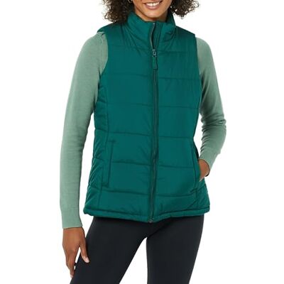 Amazon Essentials Women's Mid-Weight Zip Puffer Gilet Amazon Essentials Women's Mid-Weight Zip Puffer Gilet