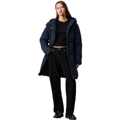 Calvin Klein Women's Logo Belt Long Puffer J20j224122 Puffer Jacket Calvin Klein Women's Logo Belt Long Puffer J20j224122 Puffer Jacket