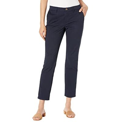 Tommy Hilfiger Women's Hampton Chino Pant-Solid Trouser, Navy, 6 Tommy Hilfiger Women's Hampton Chino Pant-Solid Trouser, Navy, 6