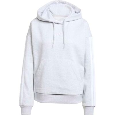 adidas Womens 3 Stripes Fleece Hoodie Long Sleeve Cotton adidas Womens 3 Stripes Fleece Hoodie Long Sleeve Cotton