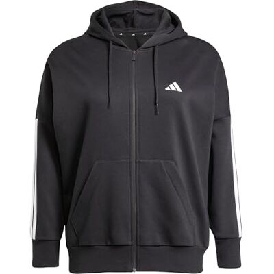 adidas Essentials 3-Stripes Full-Zip Fleece Hoodie (Plus Size) adidas Essentials 3-Stripes Full-Zip Fleece Hoodie (Plus Size)