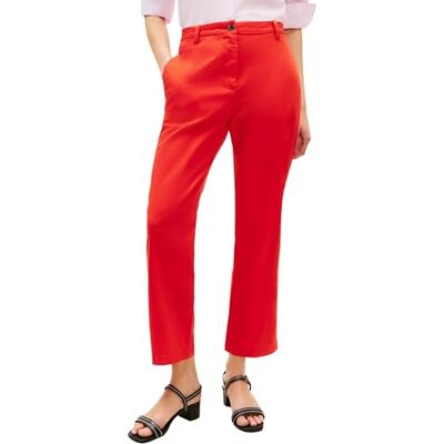 Tommy Hilfiger Women's Co GMD Slim Straight Chino WW0WW49647, Orange, 40 Tommy Hilfiger Women's Co GMD Slim Straight Chino WW0WW49647, Orange, 40