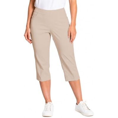 SLIM-SATION Women's Capri Pull-on capri pants with tummy control, four-way stretch, and pockets for comfortable movement on and off the course. SLIM-SATION Women's Capri Pull-on capri pants with tummy control, four-way stretch, and pockets for comfortable movement on and off the course.