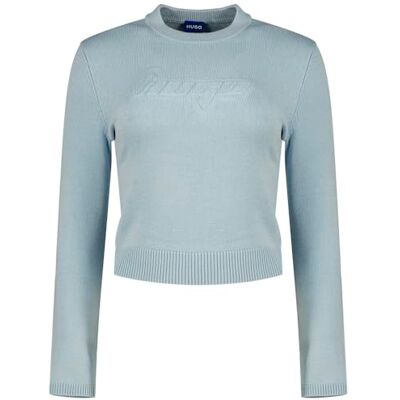 Hugo Boss Women's Sblog_b Knitted Sweater, 452light/pastel Blue, L Hugo Boss Women's Sblog_b Knitted Sweater, 452light/pastel Blue, L