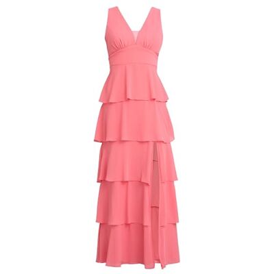 Gina Bacconi Women's Sleevless Tiered Maxi Dress Cocktail Gina Bacconi Women's Sleevless Tiered Maxi Dress Cocktail